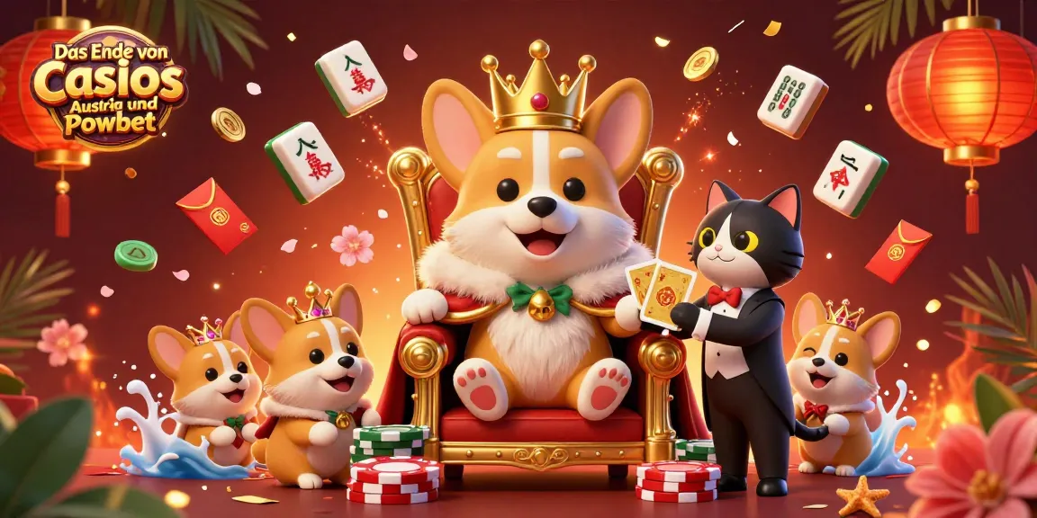 Engage with Das Ende von Casinos Austria und Powbet through a vibrant casino-themed 3D illustration.