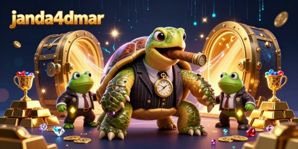 Geng janda4dmar beraksi dalam kasino dengan turtle gangster dan ribuan harta berkilau.