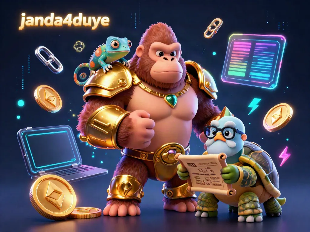 Raja gorila dan hewan cantik dalam ilustrasi kasino janda4duye yang menarik.