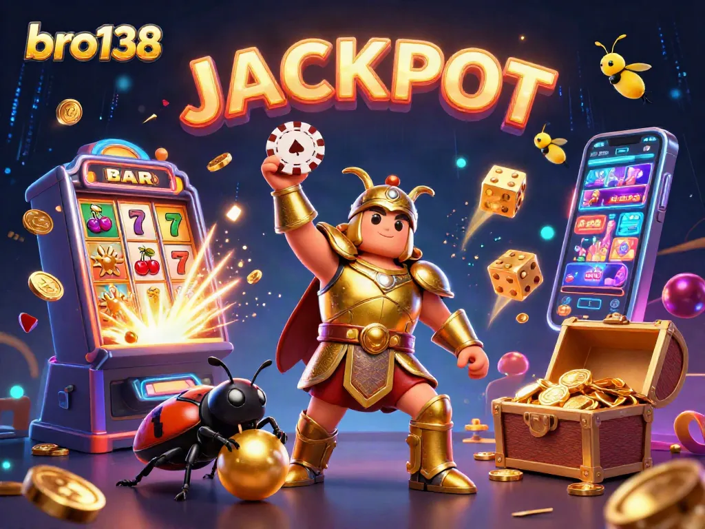 Experience the thrill of bro138 as the hercules beetle celebrates a jackpot victory!