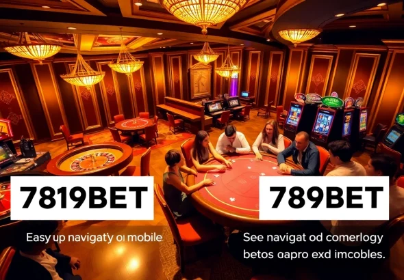 Players enjoying poker and gaming excitement at 789BET casino venue.