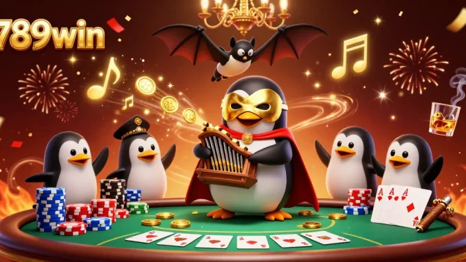 Experience thrilling poker action and fun games with 789win's vibrant and engaging illustration.