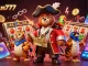 Engage with fokus777's dynamic gaming scene featuring animated characters and vibrant casino elements.
