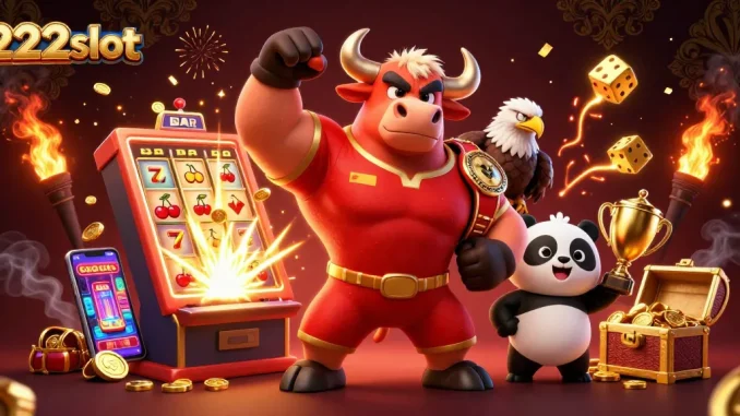 Menggali jackpot dengan 222slot, simbol keberuntungan dan permainan beruntung.