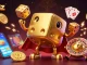 uk88z players enjoying exciting casino games with animated golden dice and cryptocurrencies.