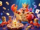 Experience the thrilling world of go8 with a golden crab emperor amidst cascading treasures and vibrant casino elements.