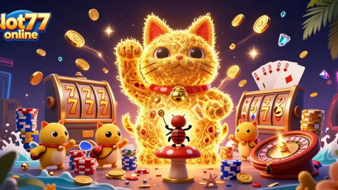 Experience fun and winning opportunities at slot777 online with vibrant characters and casino elements.