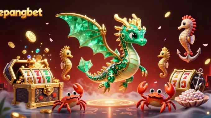 Experience thrilling excitement with Jepangbet's vibrant sea dragon and treasure-filled scene.