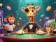 Engage in thrilling casino experiences with 23win's lively 3D illustration of a high-roller giraffe and playful characters.